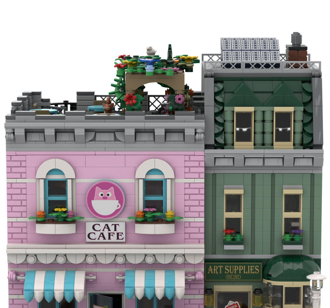 LEGO Cat Café and Art Supplies Shop