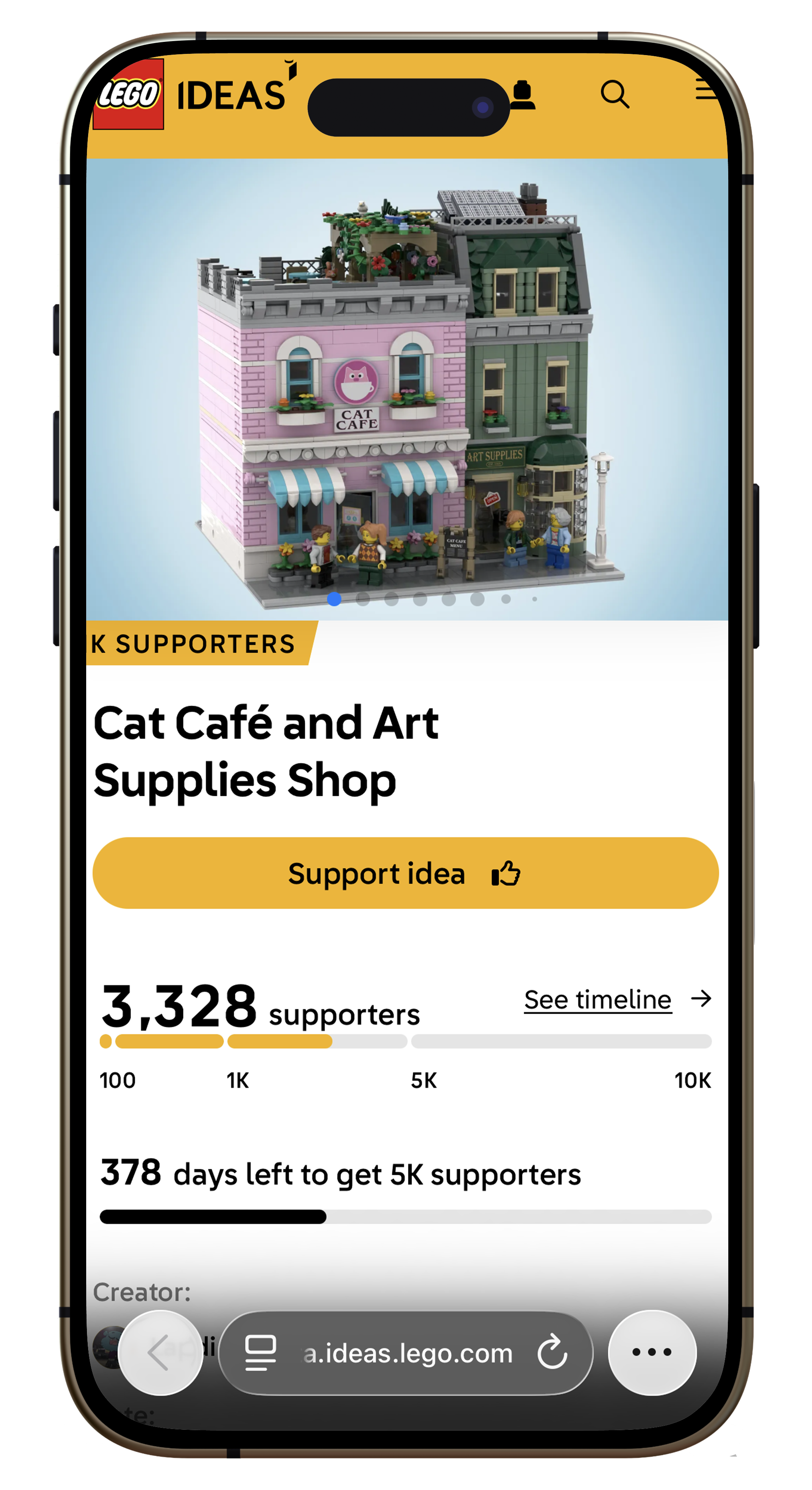 LEGO Ideas on phone