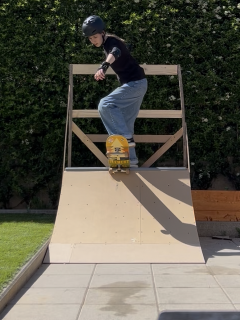 Children skating on the ramp