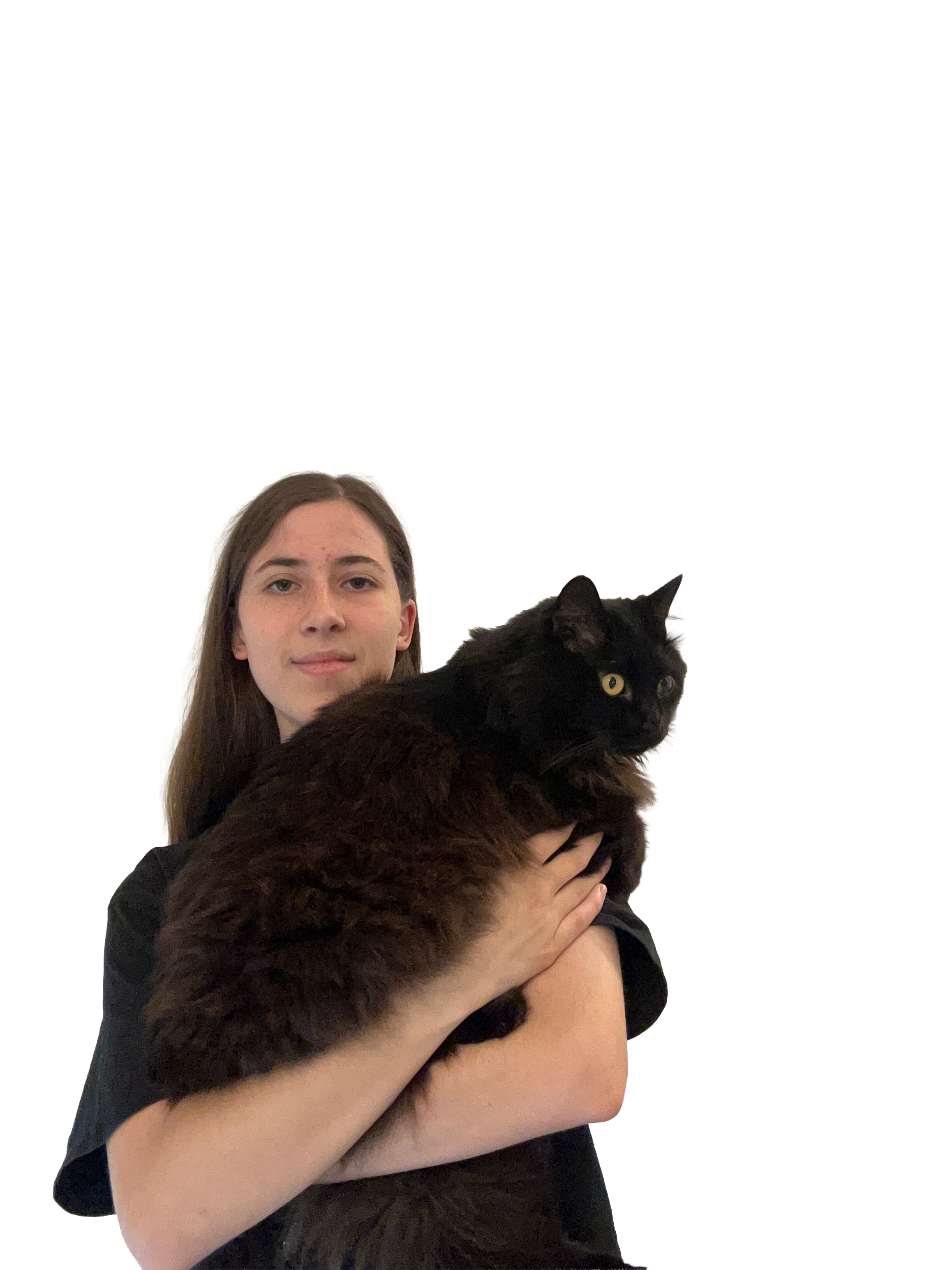 Emma holding her cat