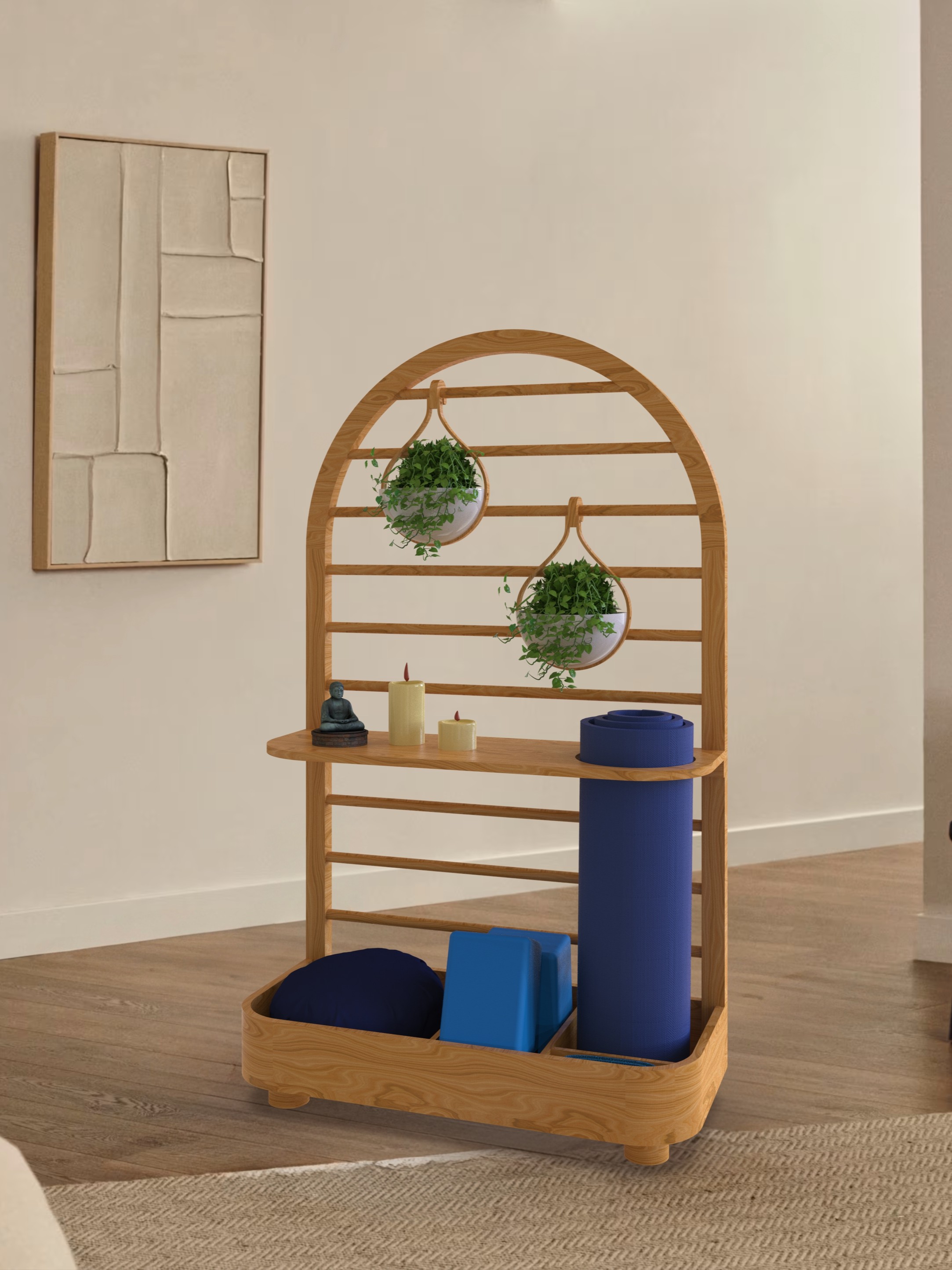 Zenit yoga shelf in an interior